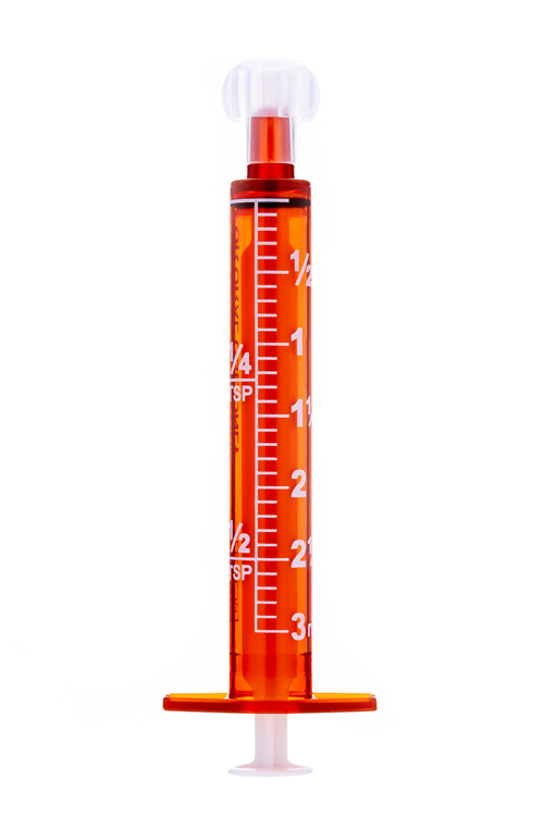 Sol-M orale syringe 3ml, with amber barrel and tip cap, Sol Millennium