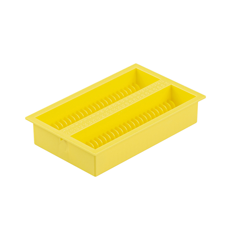 Drainrack for 100 slides 75x125x25mm yellow, Simport