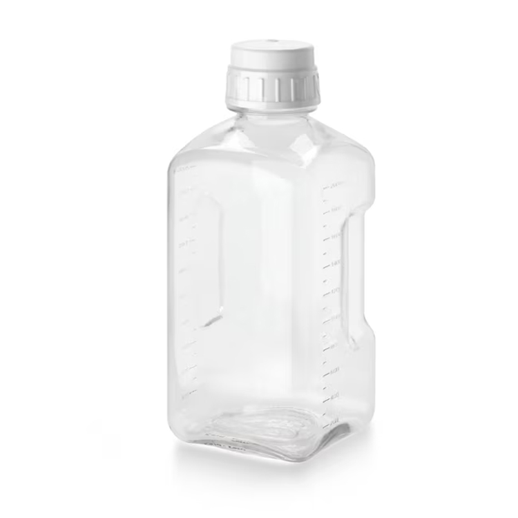 Square bottle narrow neck PET 2000ml cap hdpe  gamma sterilised Nalgene