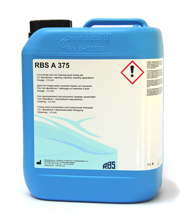 RBS A 375, neutralizing acid for laboratory, bottle of 5L