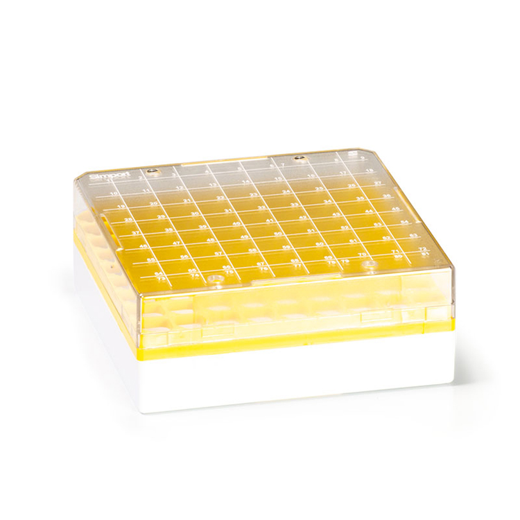 Cryo box 81 places, 133x133x52mm jaune, Simport