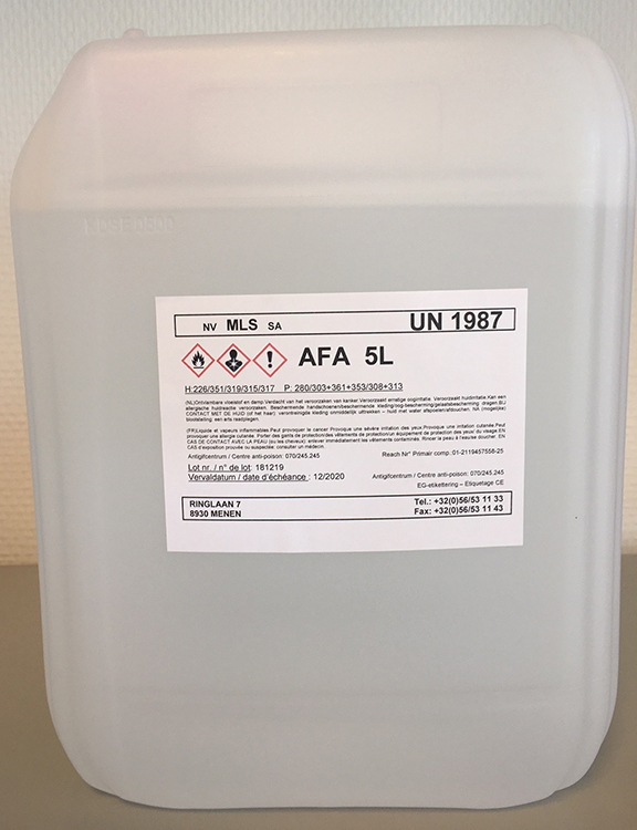 AFA alcohol 5L, formaldehyde & acetic davidson's style,  plastiek recipient