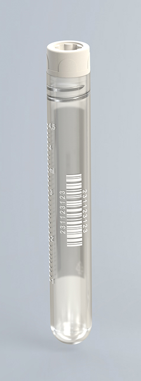 CryoGen tube 5ml, fond rond, bouchon à vis interne, graduation et barcode, stérile, petit emballage Biosigma