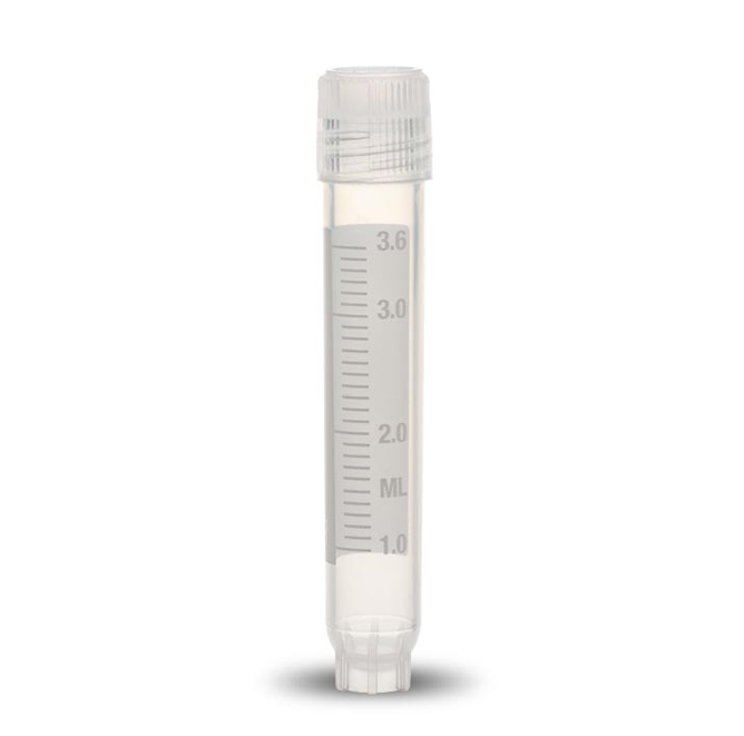 Cryovial 4ml, 12.5 x 77mm, external screw thread + self-standing, Simport