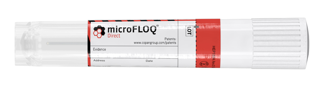 MicroFLOQSwabs™ breaking point at 17mm, with lysing action, with active drying system, in 109mm long dry tube, Copan