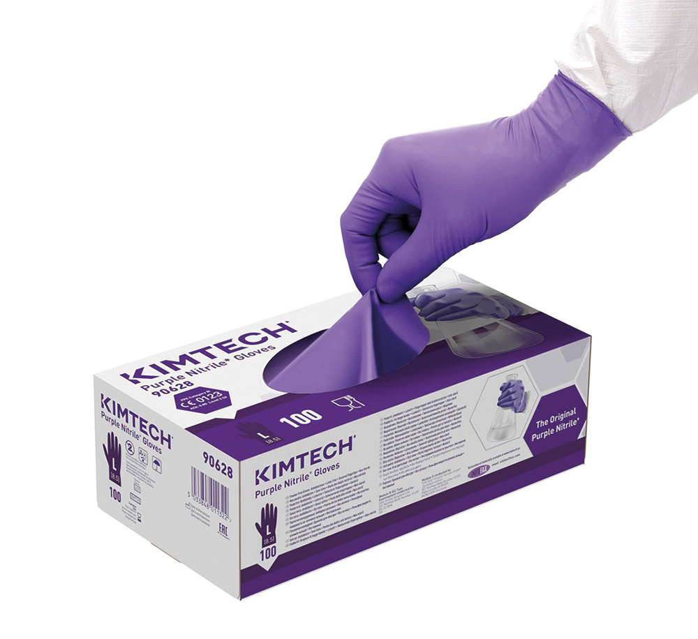 Safeskin purple nitrile glove large