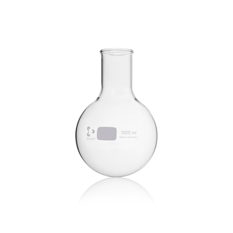 Round bottom flask with wide neck and beaded rim 1000ml, neck diameter = 50mm Duran