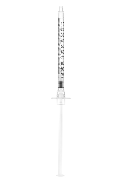 Sol-Care insulin safety syringe, 1ml, 3-part syringe, insuline, 28G x 1/2, Sol Millennium