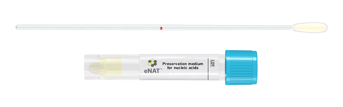 ENat transparany buis 1ml 12x80+schroefstop+regular flocked swab, Copan