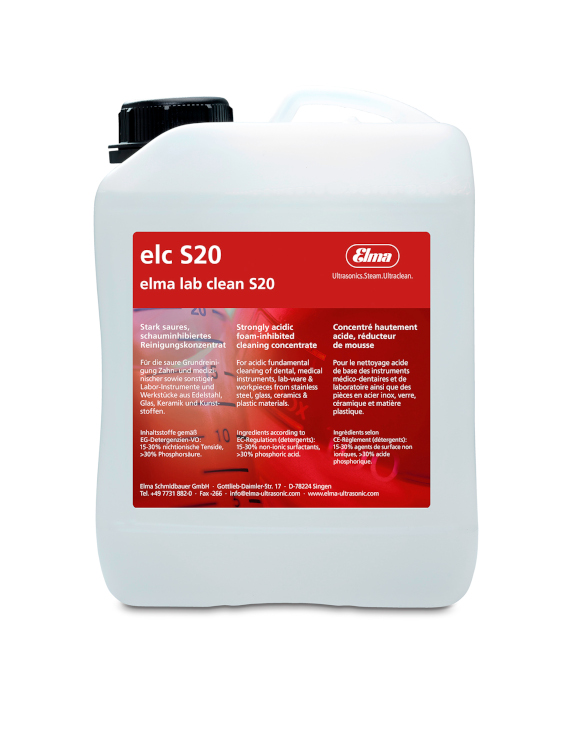 Elma lab clean S20 2,5L, en bouteille HDPE