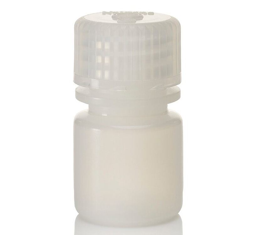 Fles rond smalle hals HDPE 8ml + schroefstop PP Nalgene