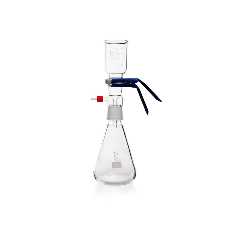 Filtering apparatus + PTFE insert and clamp + bottle 1000ml, Duran