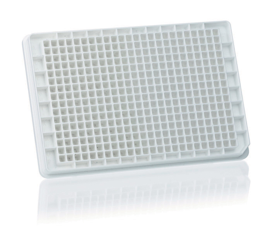 384 F-well plate pureGrade S 100µl, white, polystyrene, with lid, sterile, Brand