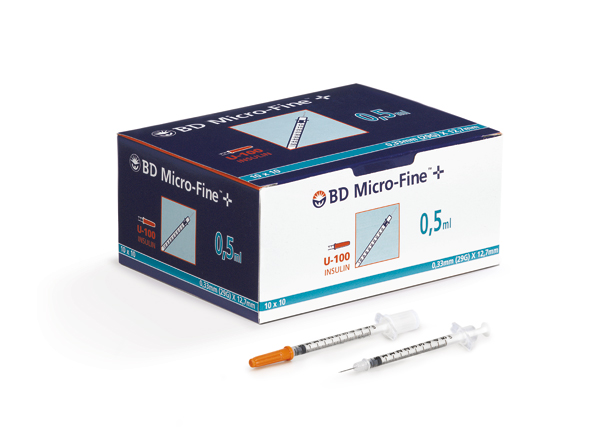 Seringue à insuline 0,5 ml + aiguille 29G BD