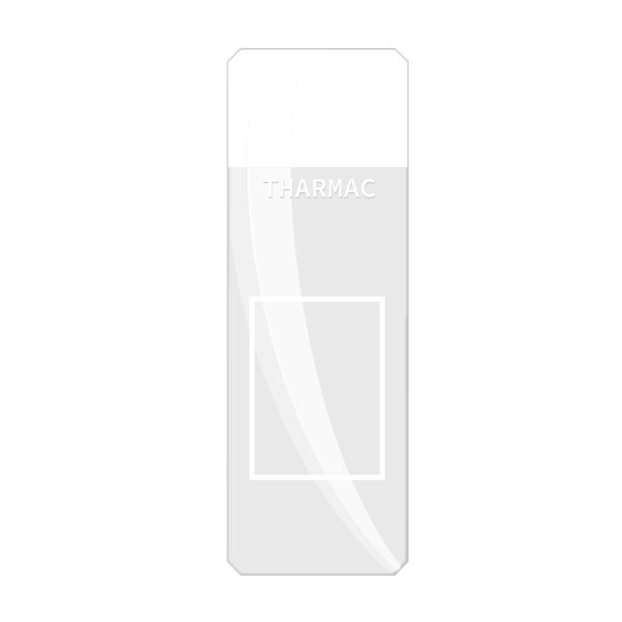 Ecofunnel mega slide, blanc 76x26mm, zone de marquage 21x15mm, bords rodés, adhésif Cellpath