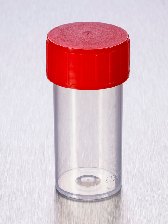 40ml beaker clear plp +red screwcap, Gosselin