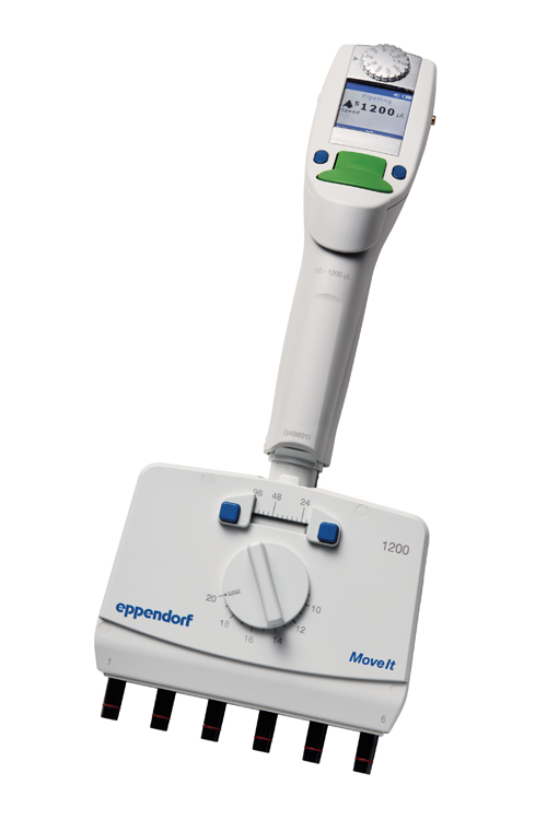 Xplorer plus Move it, 6-channel, variable, 50-1200µl, donker groen, Eppendorf