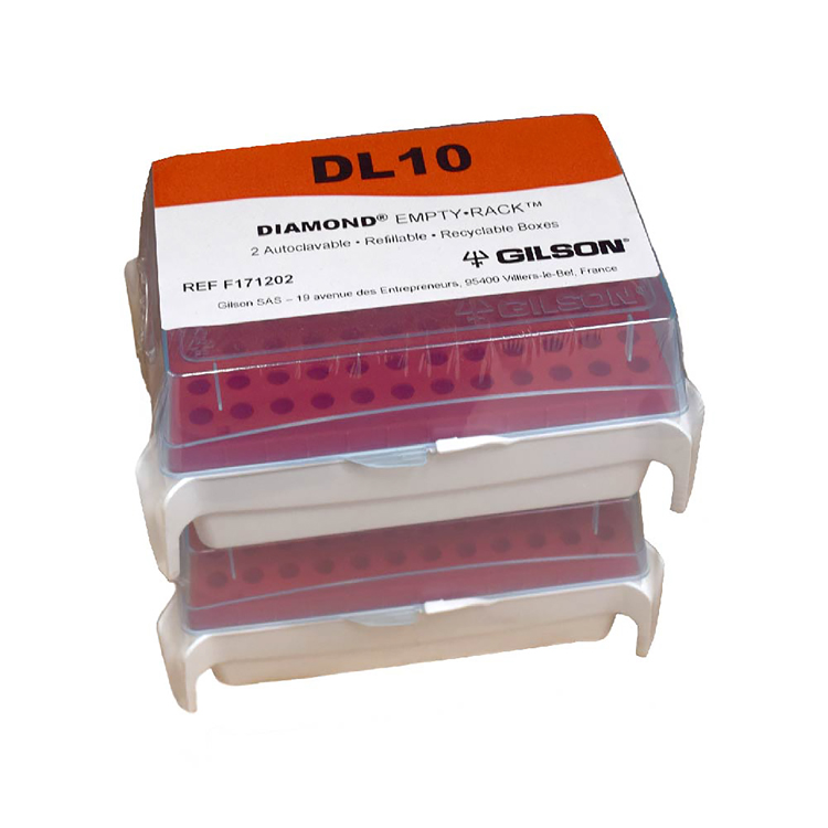 Portoir vide pour Diamond tips DL10, rouge, set de 2, Gilson