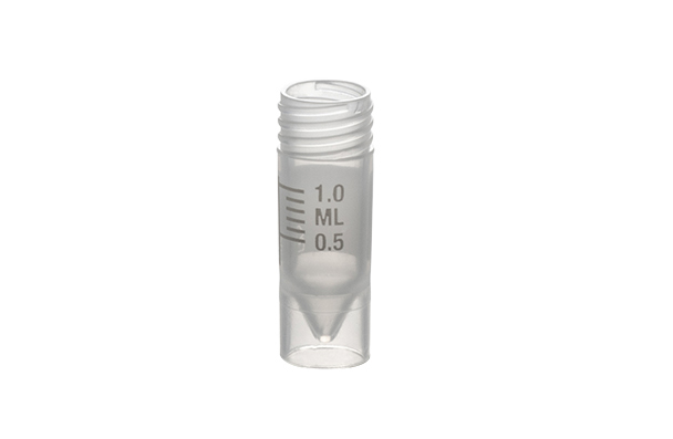 Sample tube 1,2ml, PP, flat bottom, graduation and white marking area, without cap, Simport