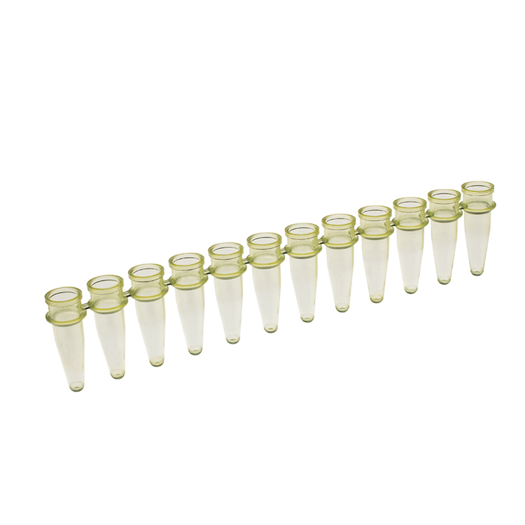 PCR strip of 12 microtubes 0.2ml yellow PCR, Simport