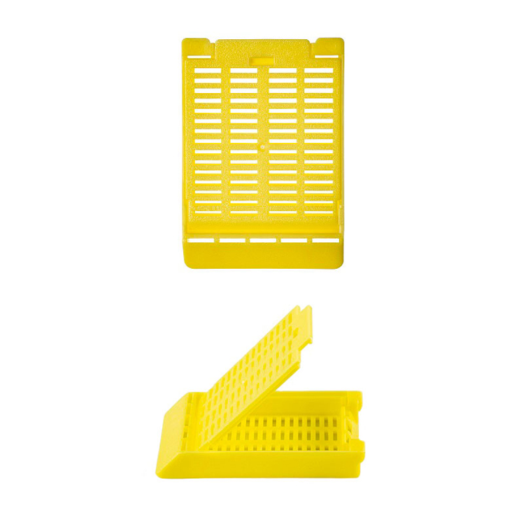 Slimsette embedding cassette 1 compartiment + couvercle jaune, Simport