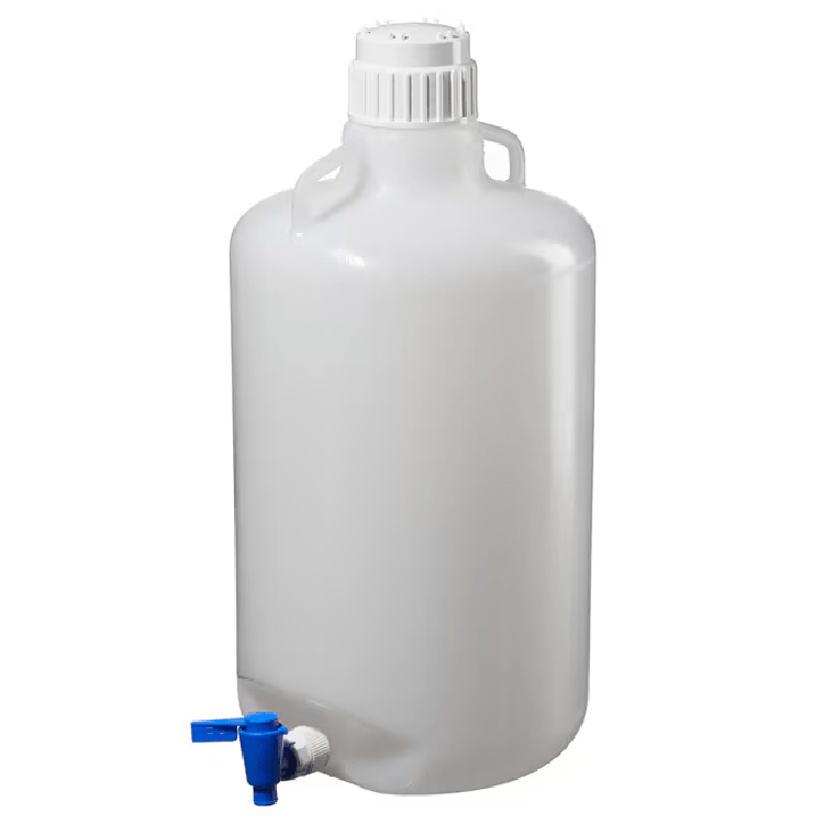 Carboy 25 litres LDPE Nalgene with tap and 2 handles