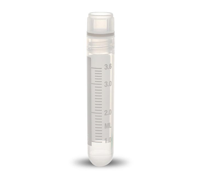 Cryovial 4ml, 12.5 x 70mm, filetage interne, joint en silicone, sans jupe, Simport