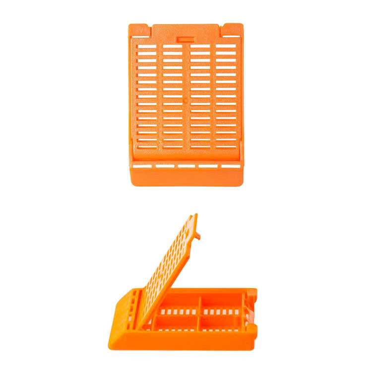 Slimsette embedding cassette 4 compartiment + couvercle orange, Simport