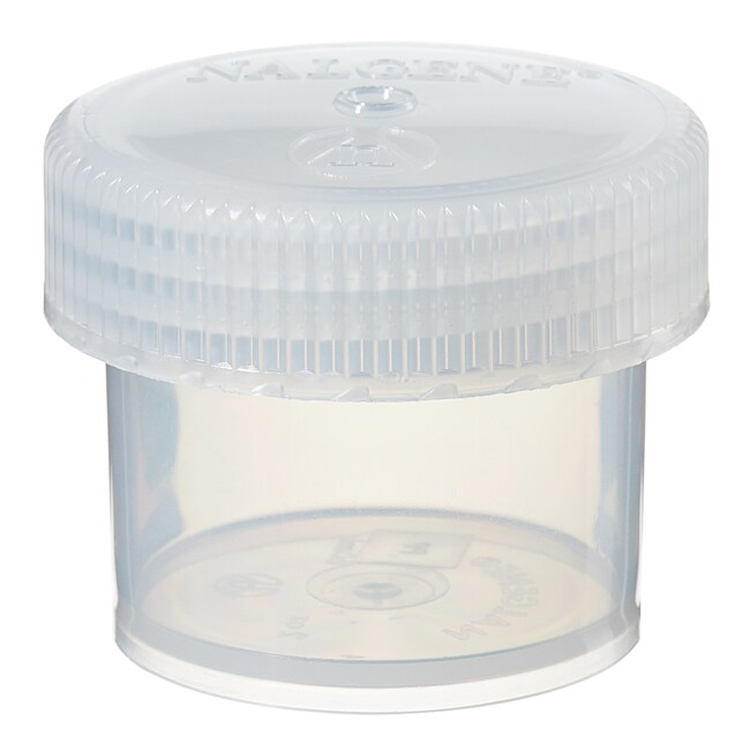 Jar 60ml transparant PLP + white cap plp Nalgene