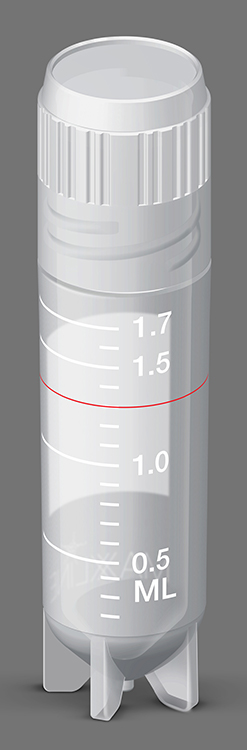 Cryotube Redline 2ml, for 10x10 cryobox, sterile, graduated, with writing area , Rnase-Dnase free, economical