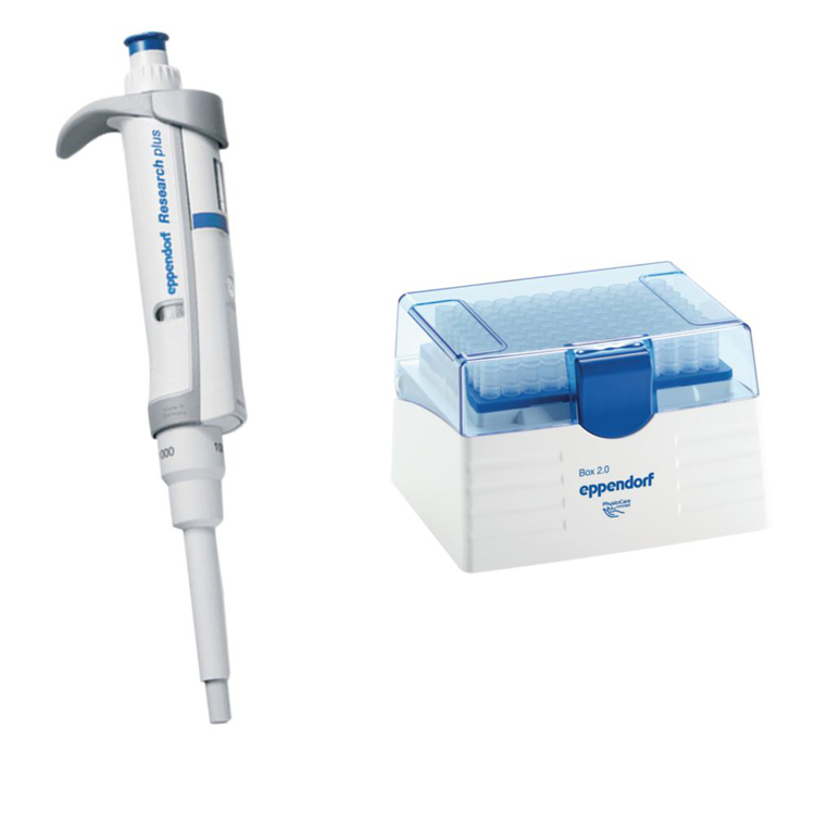 Research plus G, single-channel, variable, 100-1000µL, blauw, incl. epT.I.P.S. Box, Eppendorf