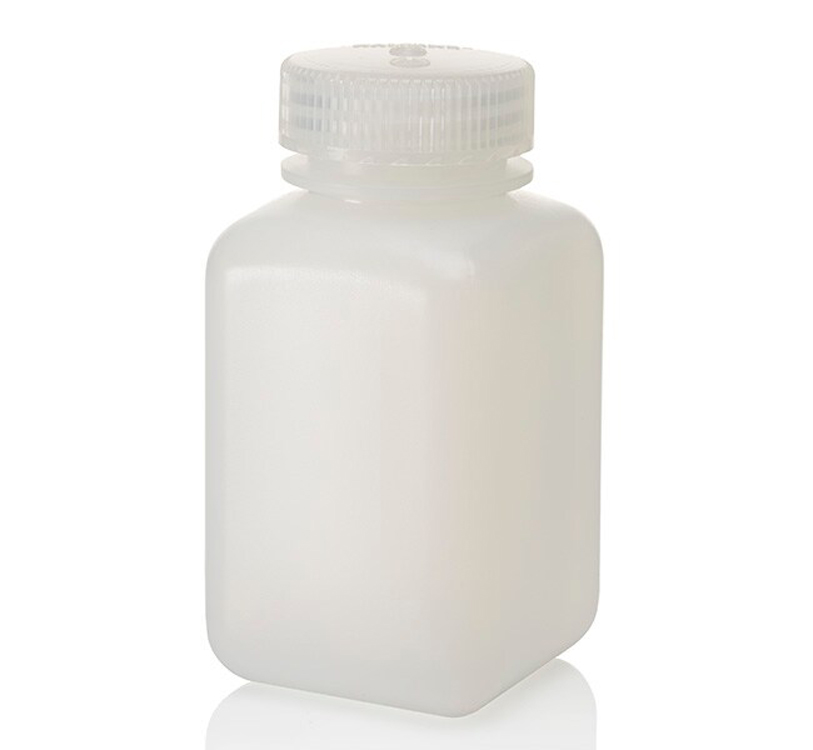 Square bottle wide neck hdpe 250ml cap plp Nalgene