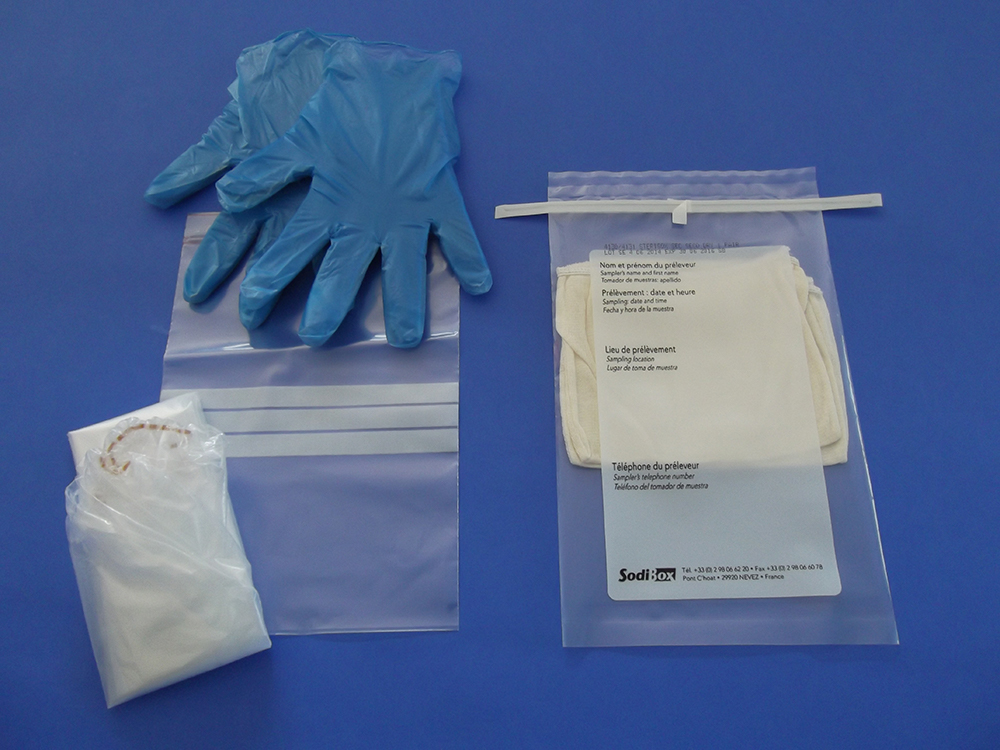 Swab sox, per pair, dry + paire of gloves & overshoes, in twirlbag, sterile, SodiBox