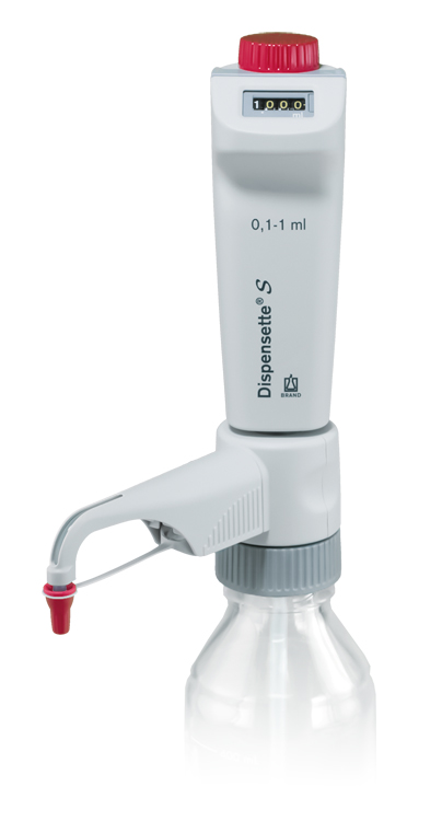 Dispensette S, digital, 0.1 - 1ml, sans soupape de purge, Brand