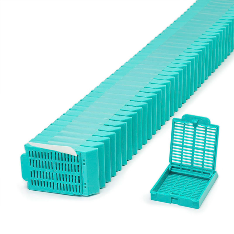 Histosette ll quickload stackable embedding cassette+ lid aqua, Simport