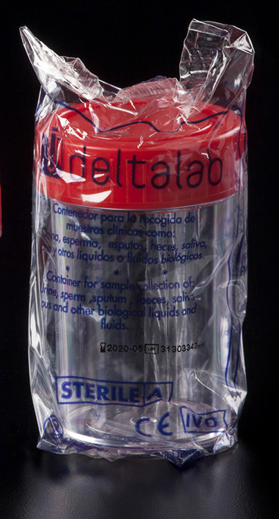 60ml beaker with screwcap ps single packed sterile Deltalab