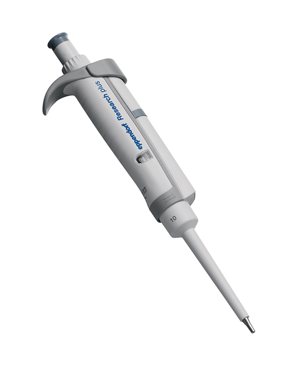 Research plus G, single-channel, fixed, 10µL, medium grijs, Eppendorf