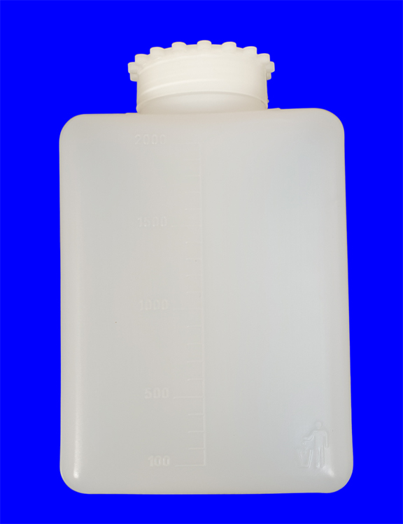 Bottle 2L square with wide neck, sealable, pe, Kartell