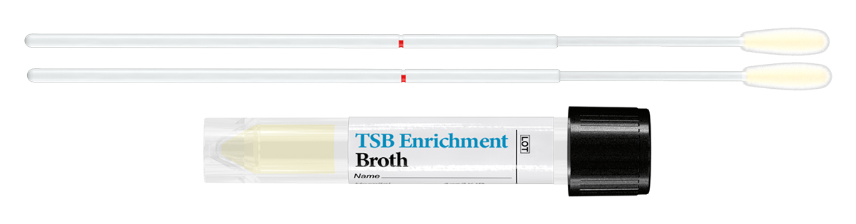 TSB kit 2ml  0,5NaCL in tube 12x80mm + 2 regular flocked swabs, Copan