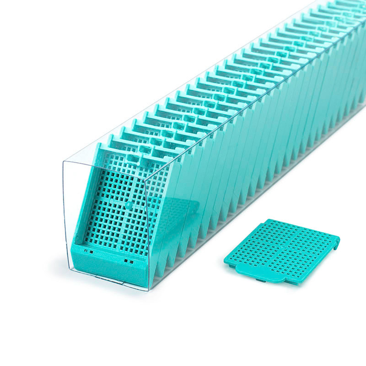 Histosette II Biopsy quickload cassette avec couvercle aqua, Simport