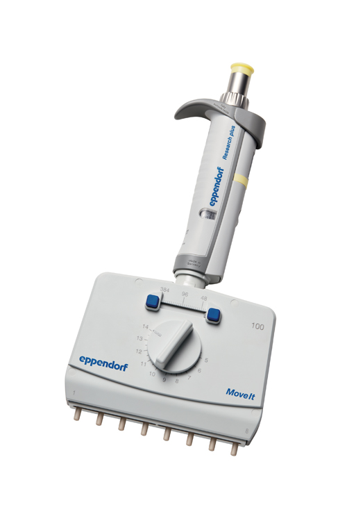 Research plus Move it, 8-channel, variable, 5-100µl, licht geel, Eppendorf