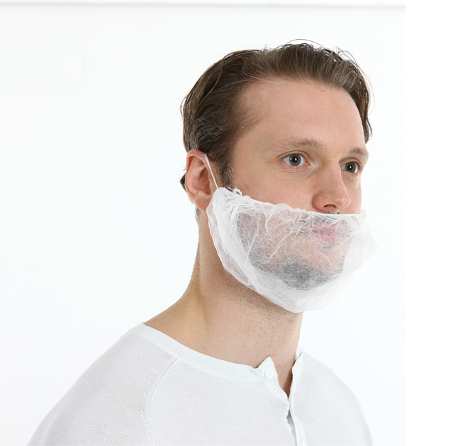 CMT baardmasker, pp non woven, wit, 1 elastiek