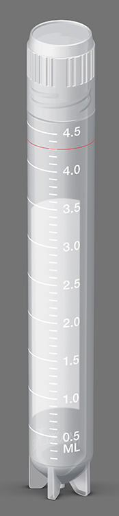 Cryotube Redline 5ml, pour 10x10 cryobox, stérile, gradué, zone d'écriture, sans Rnase-Dnase, economique