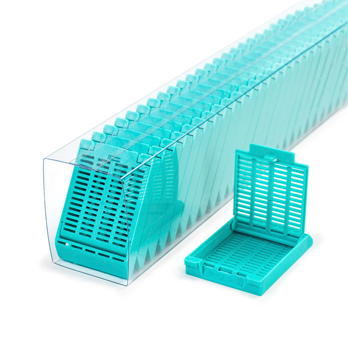 Slimsette quickload embedding cassette+cap aqua, Simport