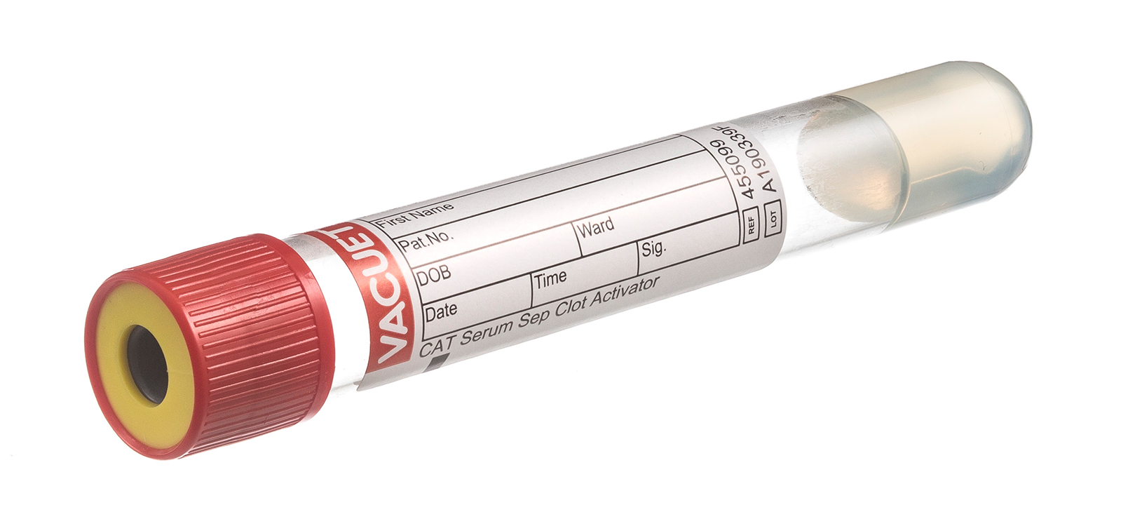 Vacuette tube 7ml, 100x16mm, bouchon à pression rouge, sérum avec double gel et activateur de coagulation, Greiner