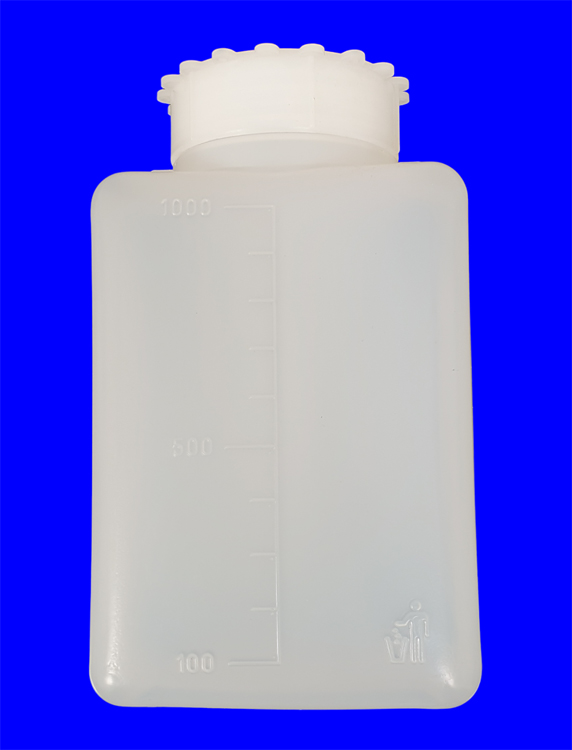 Bottle 1L, square with wide neck, sealable, pe, Kartell