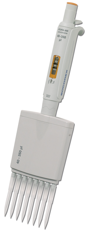 Socorex micropipet Acura 855 8 kanaal. 40-350 µl