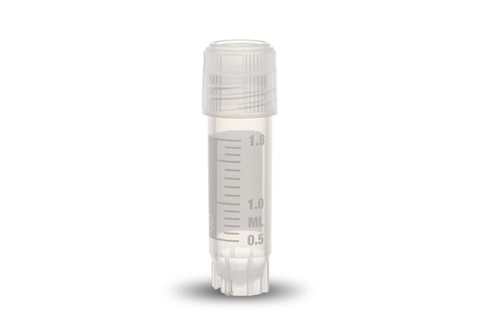 Cryovial 2ml, 12.5 x 49mm, external screw thread + self-standing, Simport