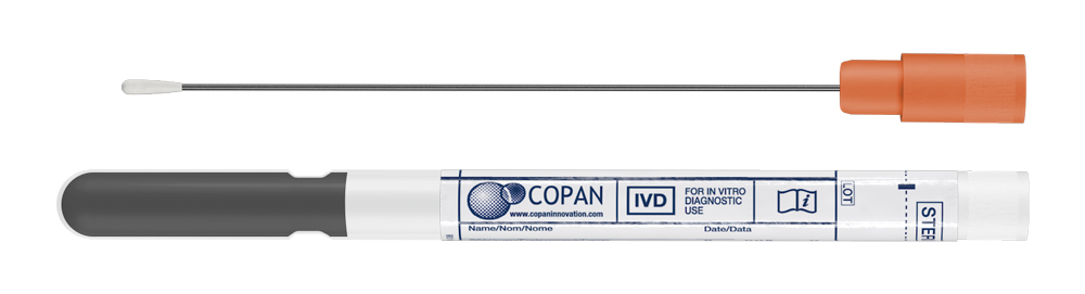 Swab amies clear, charcoal, aluminium applicator, Copan