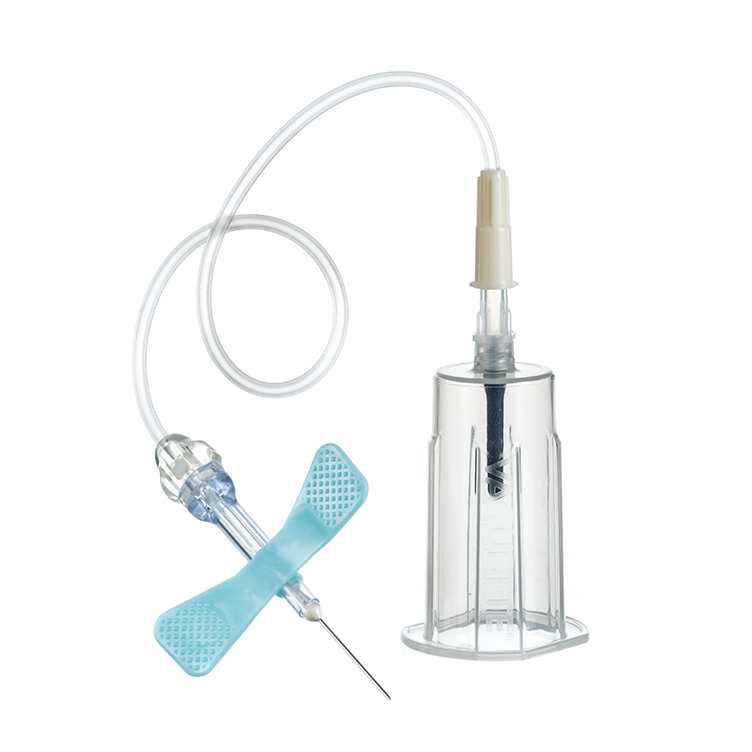 Vacuette safety butterfly needle 23G x 19cm + luer adapter + holder, sterile, Greiner